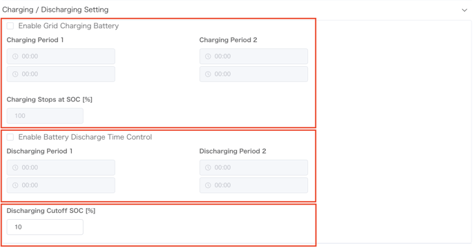 Charging and discharging control